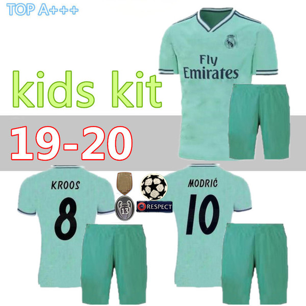 best quality 19 20 Real Madrid third soccer jersey kids kits camiseta de futbol MARCELO RAMOS KROOS BENZEMA ISCO MODRIC Football shirt