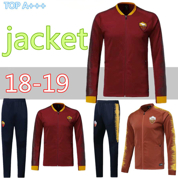 Best quality 2018 2019 Rome Football jacket tracksuit 18 19 TOTTI de foot DE ROSSI DZEKO PEROTTI EL SHAARAWY jacket Training suit