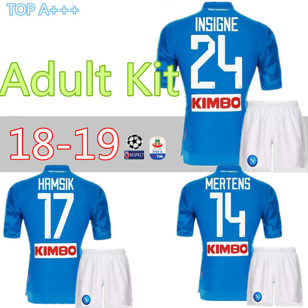 New Napoli Soccer Jersey kits 2018 2019 Naples HAMSIK ZIELINSKI INSIGNE MERTENS CALLEJON PLAYER home football shirts kit best quality