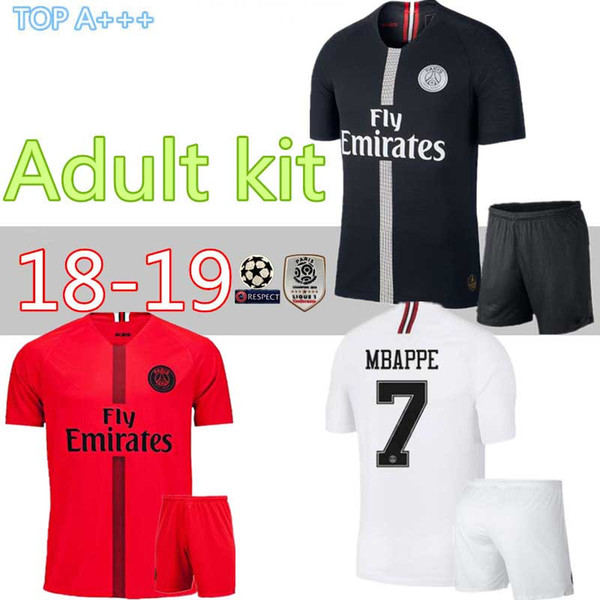 18 19 Champions League home away third PSG soccer jersey kit Paris saint gell jerseys shirt kit uniform MBAPPE CAVANI footba