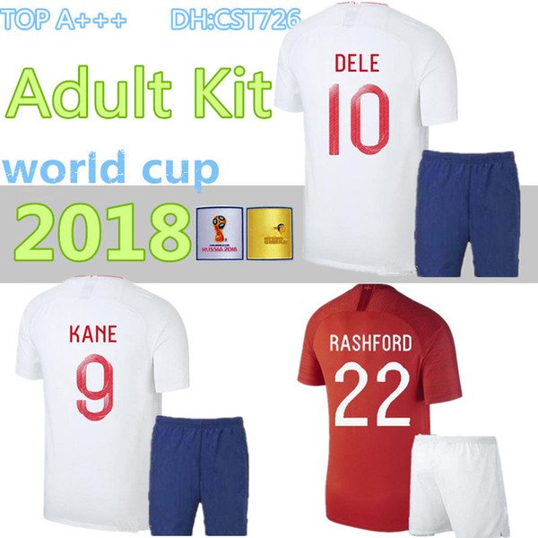 2018 WORLD CUP soccer jerseyS ROONEY STERLING VARDY KANE DELE ADULT KIT SHORTS SOCKS JERSEY HOME AWAY RED SHIRT football SHIRTS