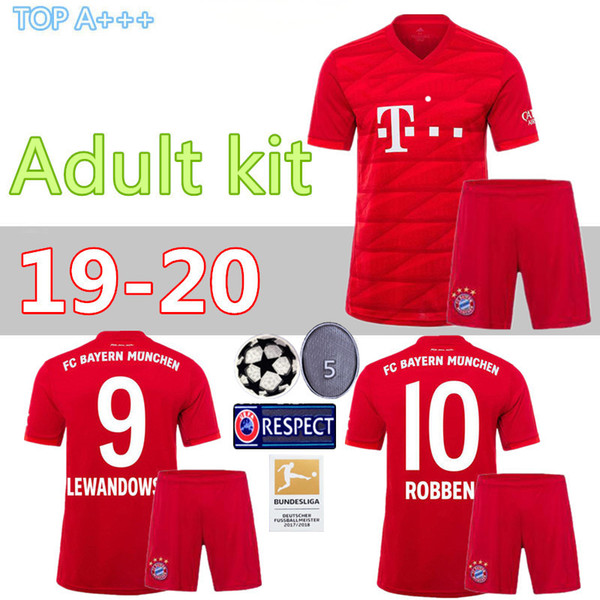 Adult kit Thailand Bayern Munich Soccer jersey JAMES RODRIGUEZ 2019 2020 LEWANDOWSKI MULLER KIMMICH HUMMELS Football shirt Champions league