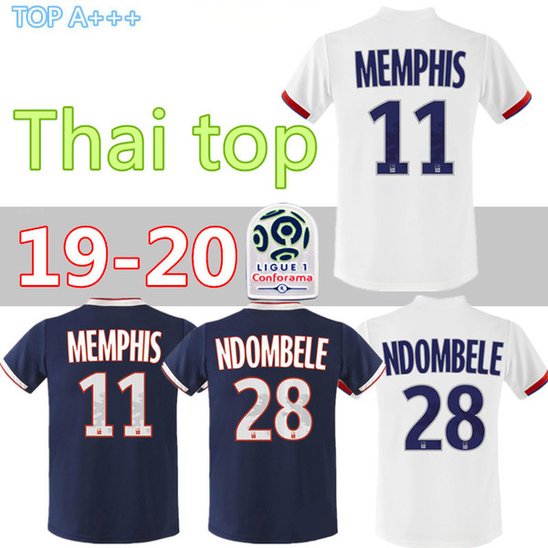 19 20 JUNINHO Maillot de Foot Olympique Lyonnais FEKIR Lyon Soccer Jersey Dembele TRAORE Aouar Memphis 2019 2020 Lyon OL Football Shirt