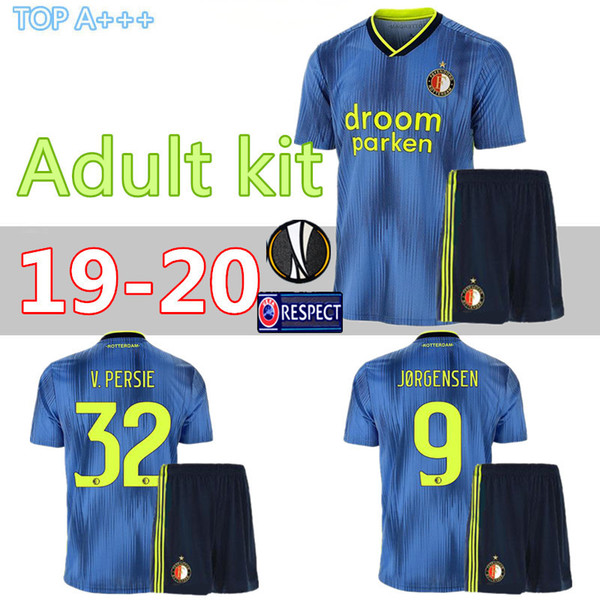 Adult kit 19 20 Feyenoord away soccer jersey2019 2020 VAN PERSIE football shirt BERGHUIS VILHENA camisa de futebol JORGENSEN CLASI maillot