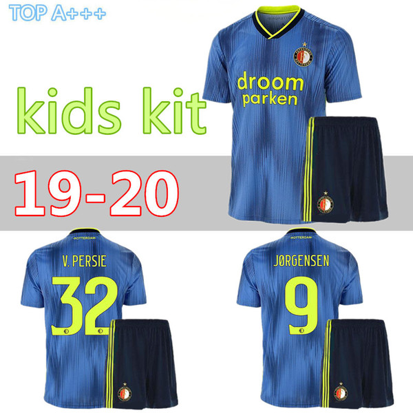 kids kit 19 20 Feyenoord away soccer jersey2019 2020 VAN PERSIE football shirt BERGHUIS VILHENA camisa de futebol JORGENSEN CLASI maillot