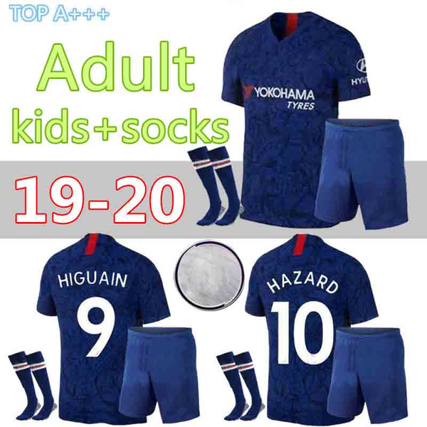 Thailand HAZARD HIGUAIN Soccer Jersey home 2019 GIROUD FABREGAS 19 20 Adult Kits+socks KANTE Willian DAVID LUIZ football kit Camisetas