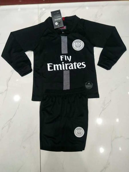 18 19 home Long sleeve Paris kids kits MBAPPE soccer jersey psg MBAPPE CAVANI MARQUINHOS LUCAS DI MARIA MATUIDI DANI ALVES football shirts