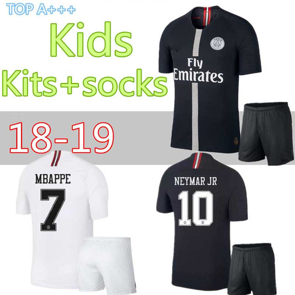 2019 Paris kids kits MBAPPE soccer jersey 18 19 psg MBAPPE CAVANI MARQUINHOS LUCAS DI MARIA MATUIDI DANI ALVES Children football shirts