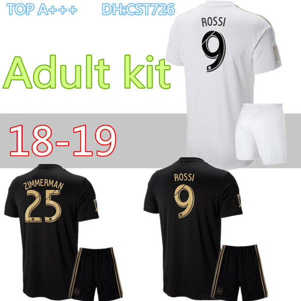 Adult kits 18 19 Los Angeles fc Carlos Vela LAFC Soccer Jerseys kits 2018 2019 GABER ROSSI CIMAN ZIMMERMAN Football Shirt Free shipping