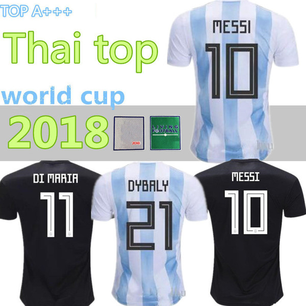 2018 World Cup Argentina away Jersey Argentina MESSI DYBALA DI MARIA AGUERO HIGUAIN soccer shirt home national team Football soccer jersey