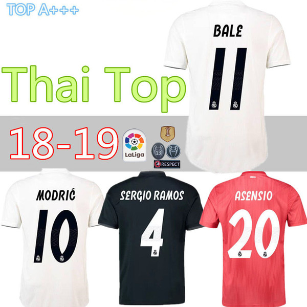 2018 third madrid Jersey Benzema ASENSIO football Soccer Modric Kroos Sergio Ramos Bale Marcelo 18 19 Champions League Real Madrid shirts