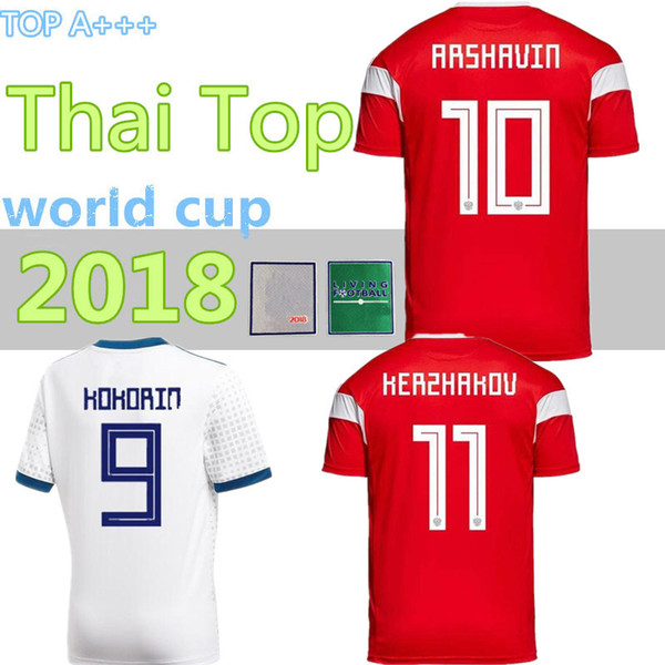 2018 World Cup Top Thai Russia Soccer Jersey home away ARSHAVIN KERZHAKOV PAVLYUCHEN DZAGOEV KOMBAROV 22 DZYUBA IONOV Russian Football Shirt