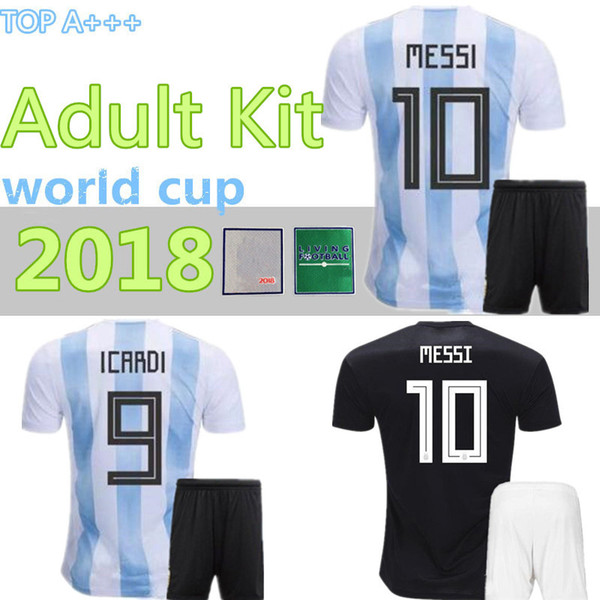 MEN 2018 soccer jersey KITS Argentina World Cup MESSI DYBALA Argentina home Away AGUERO DI MARIA HIGUAIN 18 19 football shirts Free patch