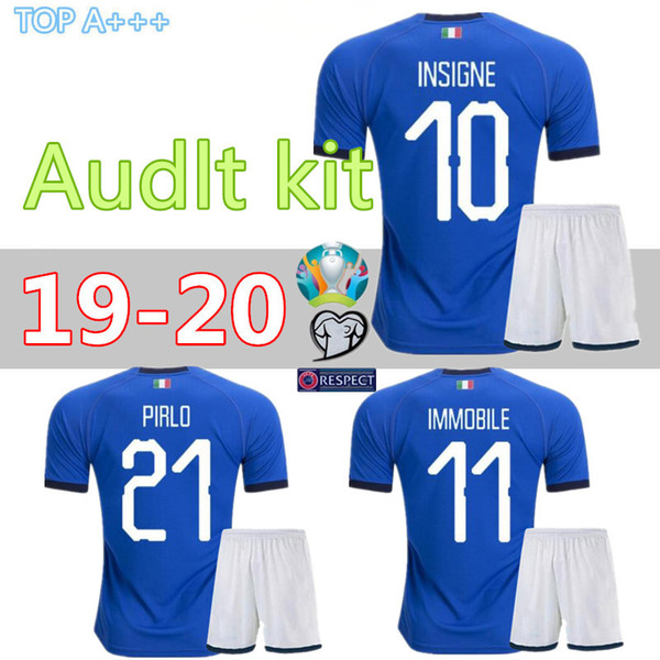 Italy maillot de foot 2019 Adult Kits soccer Jersey CANDREVA CHIELLINI EL SHAARAWY BONUCCI INSIGNE chandal 2019 mens Football Shirt