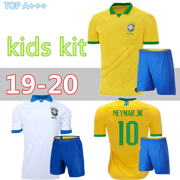 2019 Copa America Brazil kids kits Soccer Jersey 19 20 PAULINHO G.JESUS P.COUTINHO D.COSTA WILLIAN football Shirts Football jersey