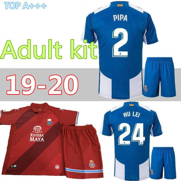 2019 2020 men set La Liga RCD Espanyol jersey 18 19 20 home IGIESIAS football jersey adult kit P.PIATTI BAPTISTAO Spanish Español Victor