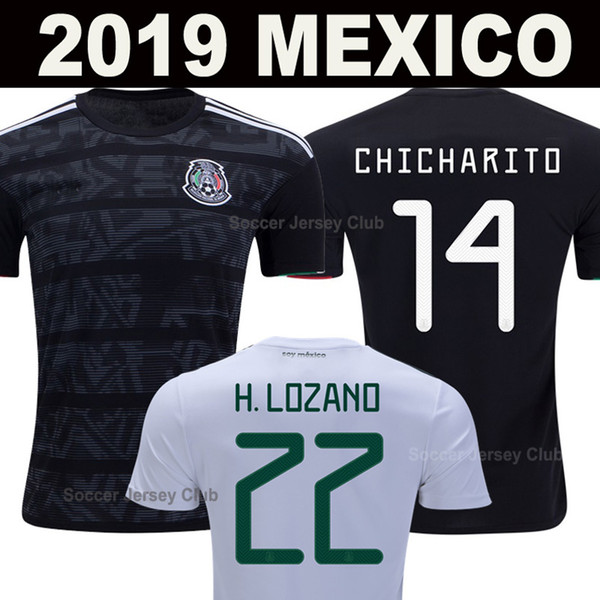 2019 Mexico soccer jersey black CHICHARITO LOZANO MARQUEZ DOS SANTOS HERRERA LAYUN 20 Gold Cup footbalL shirts thailand camisetas de futbol