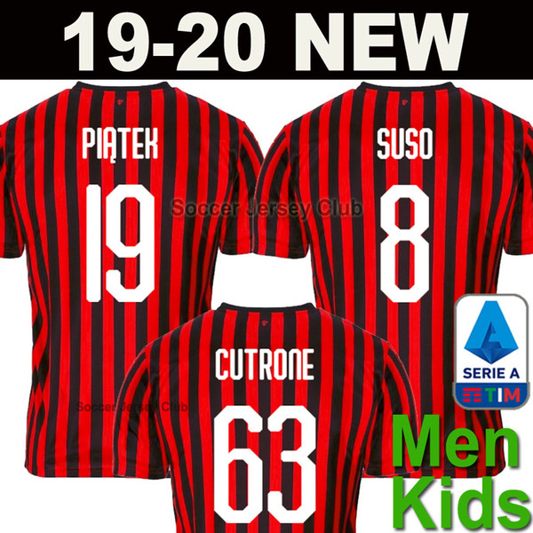 2019 2020 AC Milan soccer jersey PIATEK PAQUETA new 19 20 away third football shirt men kids CUTRONE BORINI SUSO Maillot CALHANOGLU camiseta