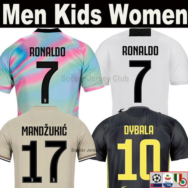 18 19 JUVENTUS RONALDO MAGLIA EA Sports soccer jersey 2019 DYBALA MANDZUKIC JUVE Champion league man women kids top Thai football shirts