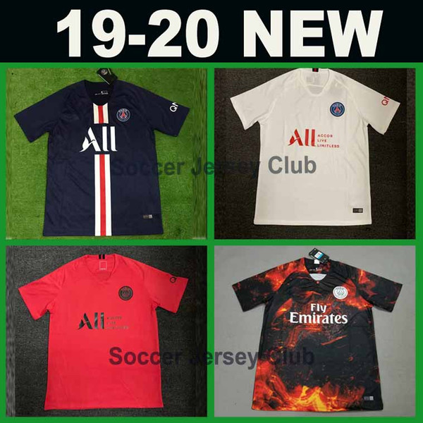 New 19 20 PSG soccer jerseys MBAPPE VERRATTI CAVANI DI MARIA DANI ALVES 2019 2020 Paris Maillot De Foot survetement Thai Football Shirts