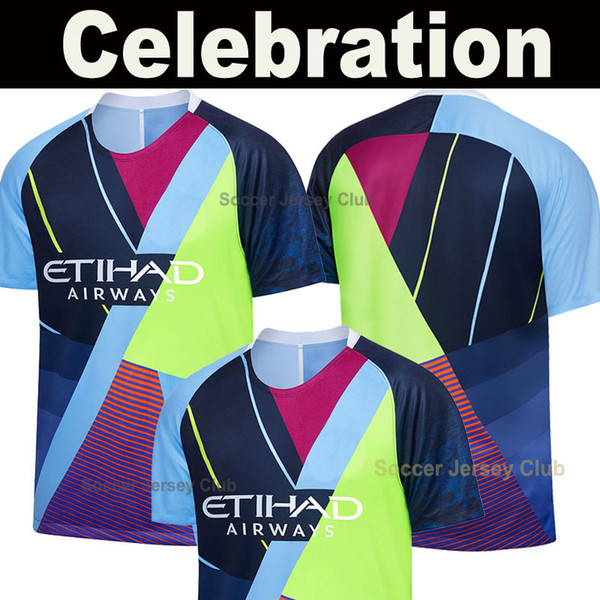 Manchester KUN AGUERO City 2019 x Celebration MashUp soccer jersey 6 years partnership MAN STERLING MAHREZ Thailand quality football shirt