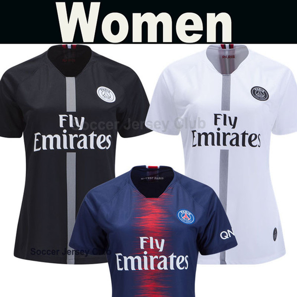 18 19 Women MBAPPE soccer jersey third 3RD champions 2019 CAVANI DI MARIA T SILVA Female football shirt Maillot de foot AAA Thailand quality