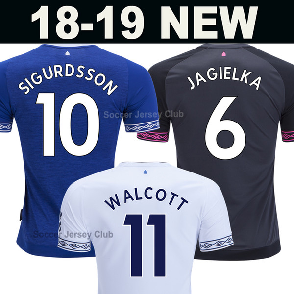 18 19 Everton soccer jersey Sigurdsson Walcott Cenk Tosun Schneiderlin 2019 2020 Everton Third Football Shirt Andre Gomes Coleman Davies