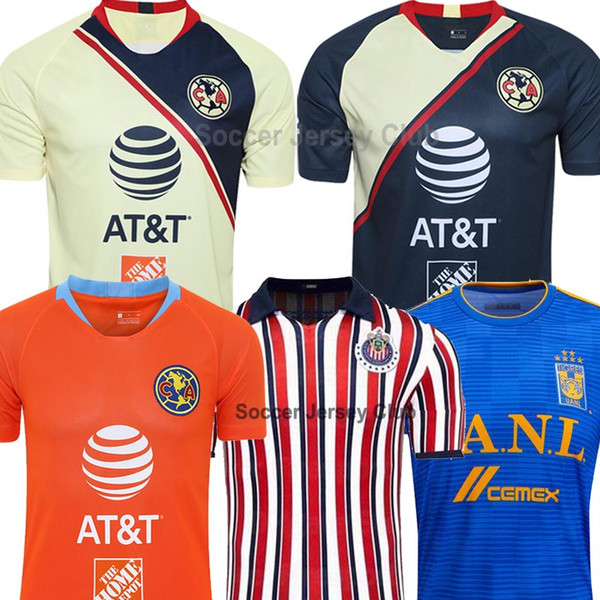 18 19 20 Mexico LIGA MX Club America soccer jersey CHIVAS UNAM TIGRES Guadalajara 2018 2019 R.SAMBUEZA S.ROMERO Football Shirt AAA Thailand