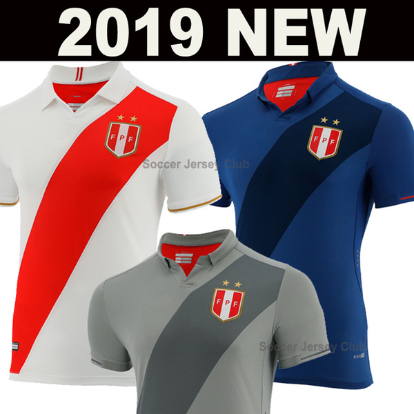 2019 Peru Copa America Home Kit soccer jersey red white 2020 away football shirts goalkeeper blue and grey Camisa de futebol Maillot Foot