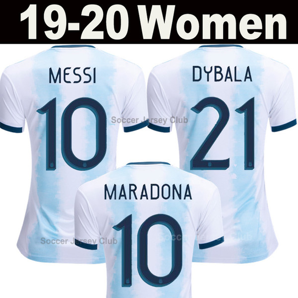 Argentina Women soccer jersey 2019 2020 Copa America Female MESSI DYBALA AGUERO HIGUAIN thailand quality football shirt Camisetas de futbol