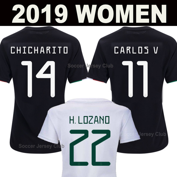 2019 Women Mexico Soccer Jerseys Gold Cup CHICHARITO CHUCKY LOZANO Girls MARQUEZ DOS SANTOS GUARDADO Lady Football Shirt Camisetas de fútbol