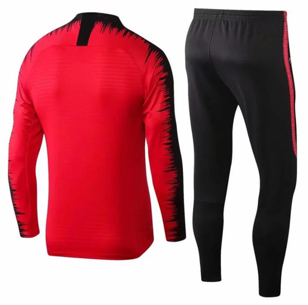 TOP Mens Tracksuit Real Madrid FR Sets 2018-2019 soccer Tracksuit Sets jacket MBAPPE VERRATT CAVANI POGBA Football Training suit