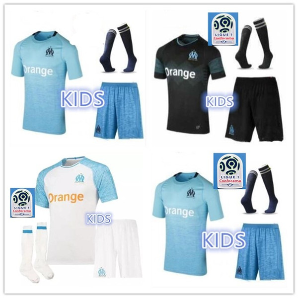 New Marseille Children's Football Set 2018 2019 OM Marseille Maillot Marseille Children's Jersey De Foot PAYET L.GUSTAVO THAUVIN Children's