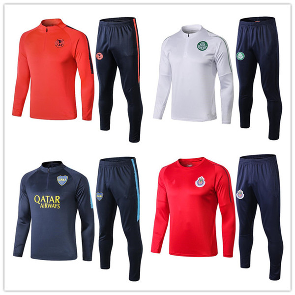 2019 Palmeiras Long Sleeve Training Jacket 18 19 Boca Chivas Riverbed Sports Training Set Mexico America Flamenco Sportswear