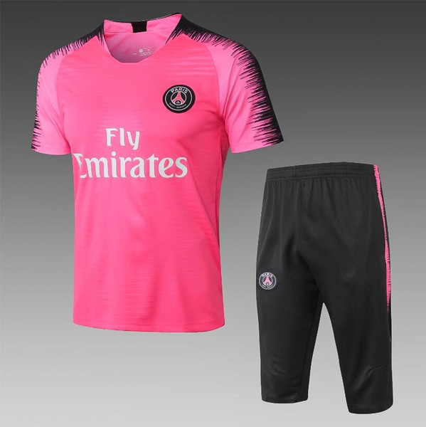 Top RONALDO Mbape short sleeve training suit 2019 short sleeve 7 pants sportswear suit 2019/2020KANE ISCO track and field sportswear