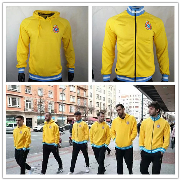New 2018 2019 La Liga RCD Spanish Jersey Sportswear 18 19 IGIESIAS Football Sports Hood Top Quality P.PIATTI BAPTISTAO Spanish Football Jack