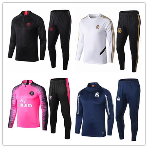 Top Real Madrid ISCO football training suit 2019/20 Modric BALE KROOS football uniform 2019/20PSG MBAPPE RASHFORD football uniform suit