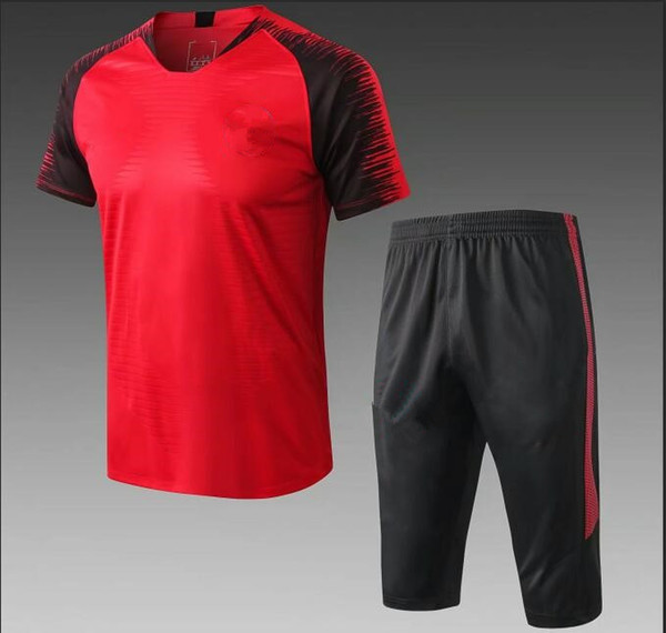 Top training suit jersey Messi football jersey 18/19 Suarez DEMBELE COUTINHO2018 2019 short sleeve football training suit 7 pants