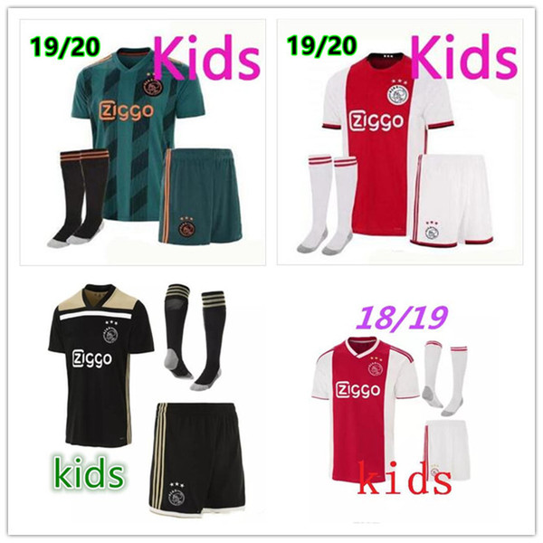 High quality Ajax FC Jersey Sweatshirt Children's Set 18/19 Camisa ZIYECH TADIC Children's Sweatshirt HUNTELAAR DOLBERG SCHONE Jersey