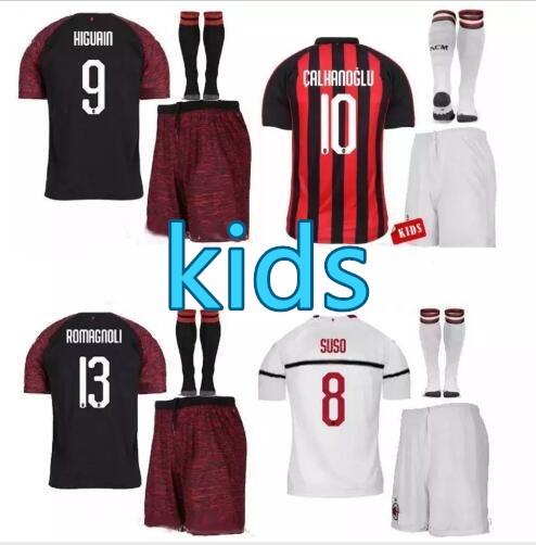 Popular KALINIC HIGUAIN children's jersey 18/19 HIGUAIN KALINIC jersey CALHANOGLU BONUCCI football jersey