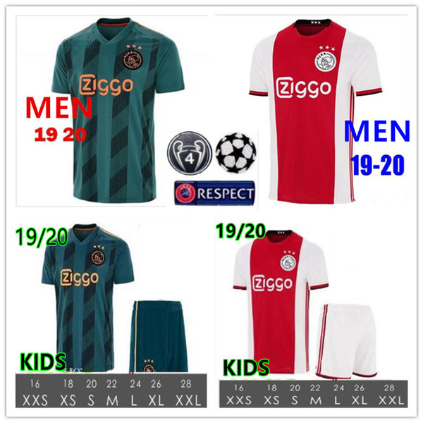 2020 Ajax home away jersey 18 19 20 Ajax DE LIGT ZIYECH DE JONG jersey 2019 Summer Champions League jersey children's football set