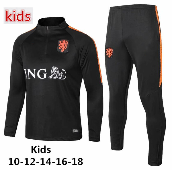 kids World Cup Netherlands football jacket 2018-2019 MEMPHIS VAN DIJK VIRGIL DE LIGT V.Persie DE JONG football training suit Wholesale