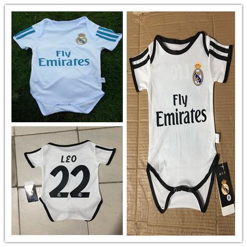 kids 17 18 19 Real Madrid Baby soccer Jersey Short Sleeved Jumpsuit Baby Triangle Climb Clothes Loveclily Modric RONALD0 MBAPPE baby jerseys