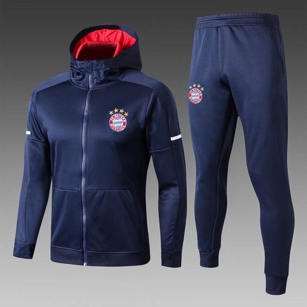 Top quality 17 18 JAMES VIDAL MULLER LEWANDOWSKI soccer tracksuits training suit 2018 ROBBEN GOTZE BOATENG COATA ALABA football Hooded kit