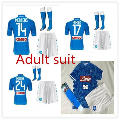 18 19 napoli Soccer Jersey Adult kit HAMSIK GABBIADINI MERTENS MILIK INSIGNE CALLEJON Allan Zielinski 2018 Naples Customize football jersey