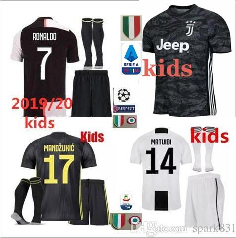 kids RONALDO Soccer Jersey 2019/20 home away DYBALA child football Shirt CHIELLINI MARCHISIO MANDZUKIC PJANIC KEAN football uniform Sales