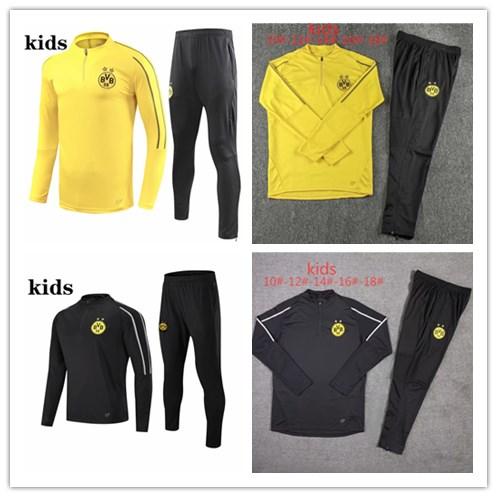 kids 18/19 Borussia Dortmund tracksuit Kit Training suit football 2018 Borussia REUS PULISIC M.GOTZE Aubameyang Reus clothes sports wear