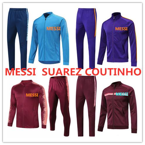 New 2019 MEssi soccer tracksuit jacket 19 20 Chaqueta de fútbol SUAREZ DEMBELE INIESTA PIQUE COUTINHO football tracksuit jacket