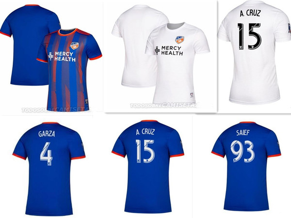 S-XXL 2019 2020 MLS Men FC Cincinnati Soccer Jersey SAIEF 19/20 GARZA WASTON BERTONE ADI LAMAH A.CRUZ Football Shirt