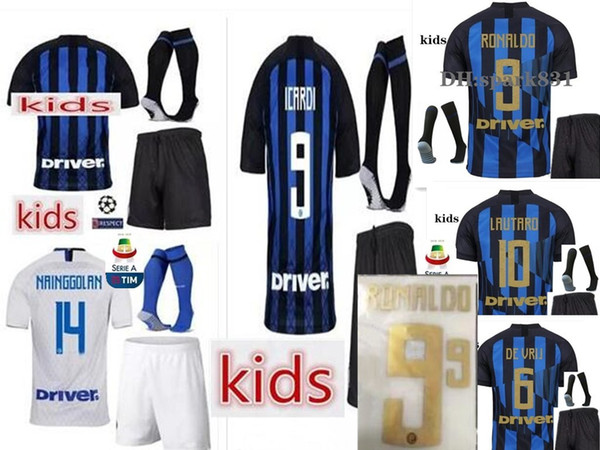 18 19 Kids LAUTARO ICARDI Soccer Jersey 20th anniversary VECINO NAINGGOLAN PERISIC SKRINIAR POLITANO Soccer Kits Boys Football shirt